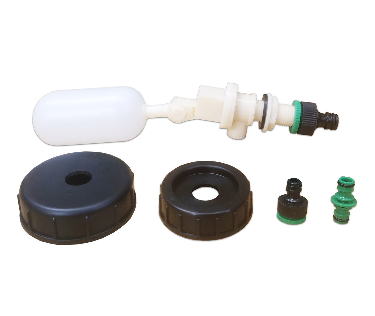 Universal Mains Water Adaptor — Valve, Caps & Extra Fittings with Instructions