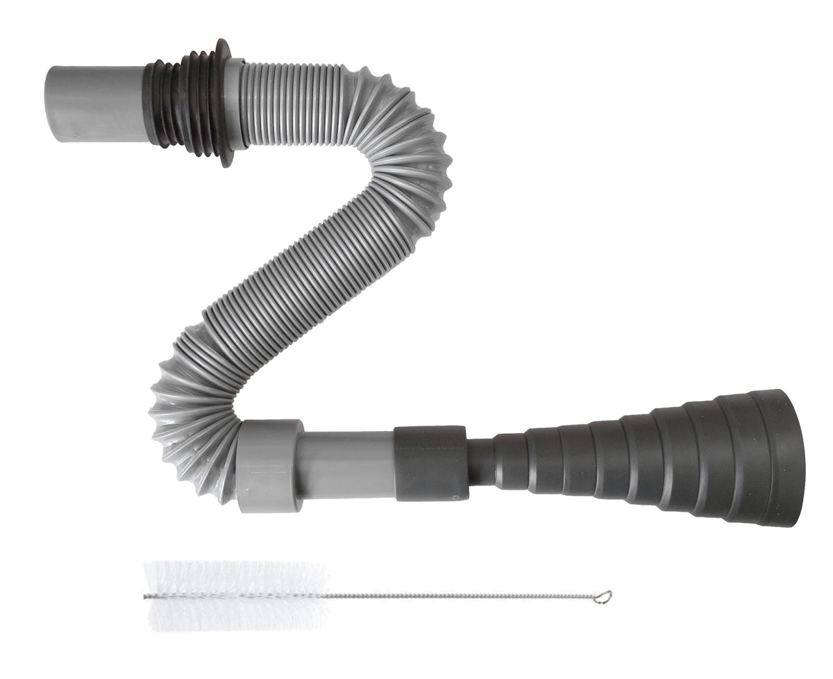 Flexible Convoluted Waste Pipe with Cone Adaptor & Brush