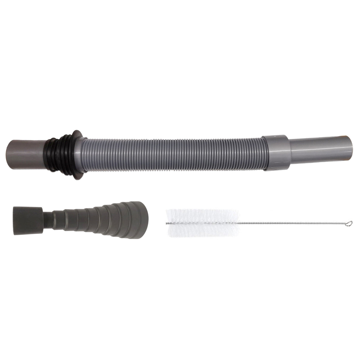 Flexible Convoluted Waste Pipe with Cone Adaptor & Brush