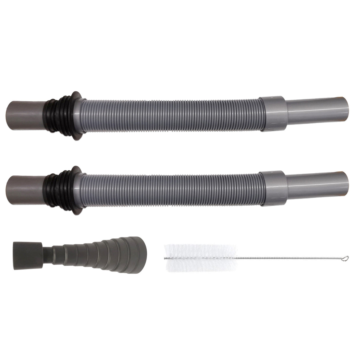 Flexible Convoluted Waste Pipe with Cone Adaptor & Brush
