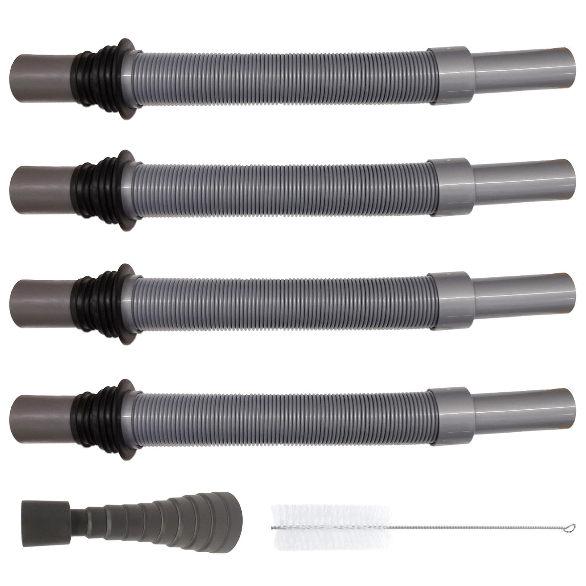 Flexible Convoluted Waste Pipe with Cone Adaptor & Brush