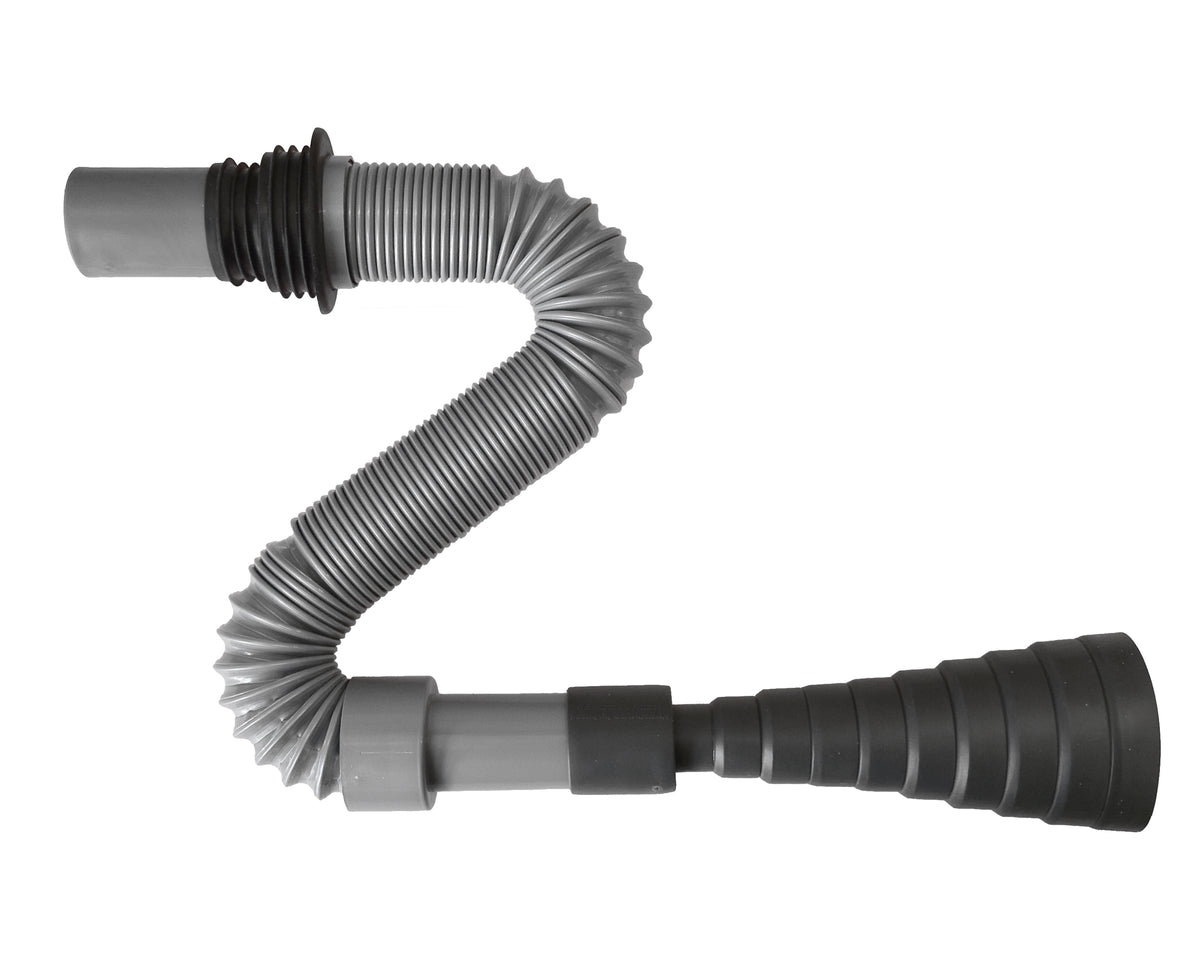 Flexible Convoluted Waste Pipe with Cone Adaptor & Black Storage Bag