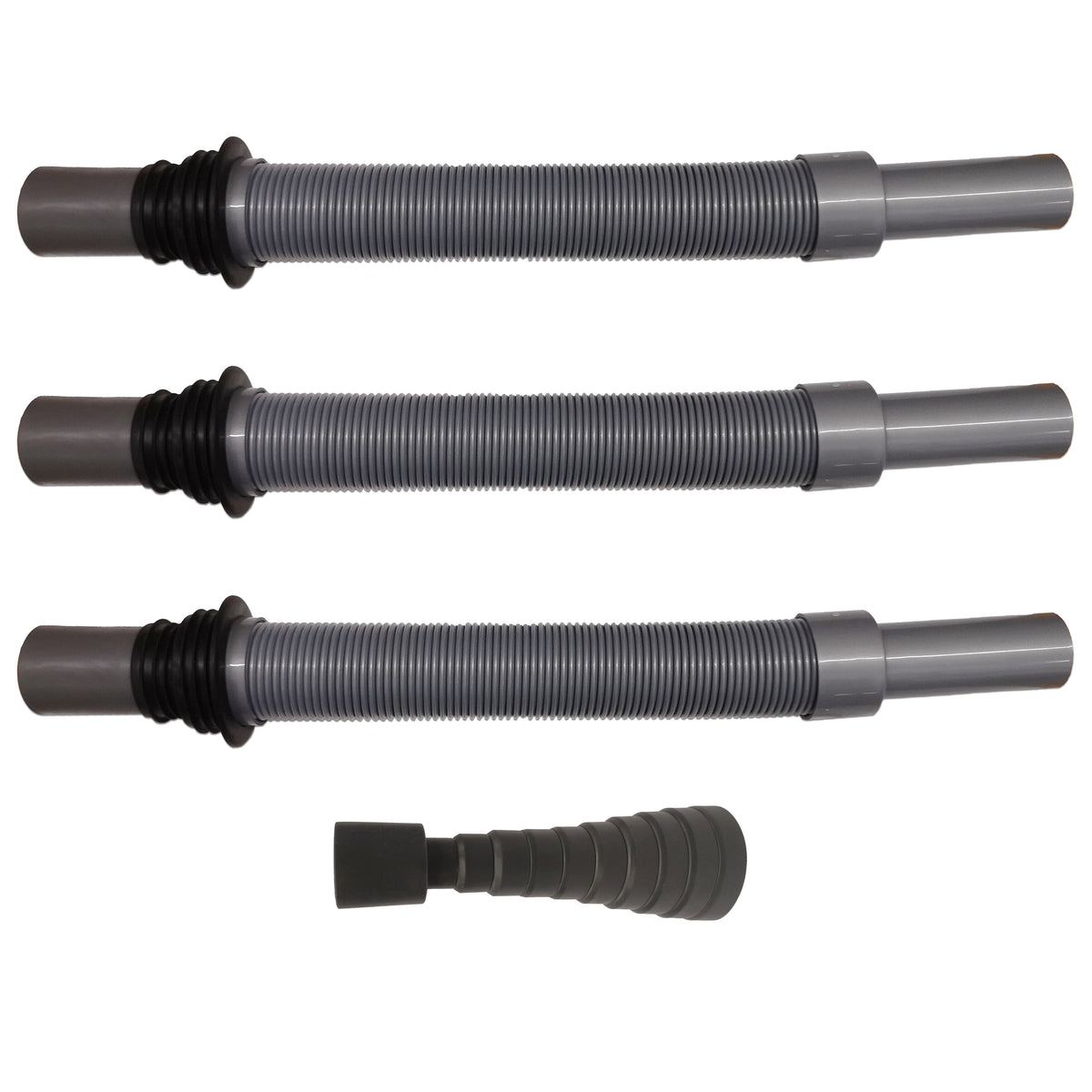 Flexible Convoluted Waste Pipe with Cone Adaptor & Black Storage Bag
