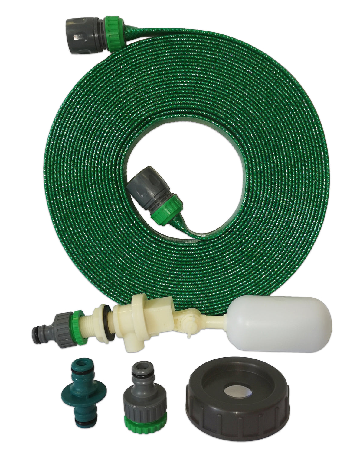 Aquaroll Mains Water Adaptor Kit with Green Layflat Hose