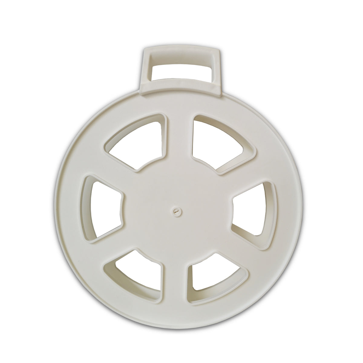 Layflat Hose Pipe with Quick Connect Fittings on Large White Reel